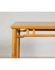 Square Top Elmwood Side Table with Geometric Apron-3. Asian & Chinese Furniture, Art, Antiques, Vintage Home Décor for sale at FEA Home