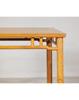 Square Top Elmwood Side Table with Geometric Apron-4. Asian & Chinese Furniture, Art, Antiques, Vintage Home Décor for sale at FEA Home