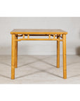 Square Top Elmwood Side Table with Geometric Apron-9. Asian & Chinese Furniture, Art, Antiques, Vintage Home Décor for sale at FEA Home