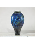 Studio Ceramic Vase with Cobalt Blue Glaze and Tapered Foot-14. Asian & Chinese Furniture, Art, Antiques, Vintage Home Décor for sale at FEA Home