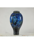 Studio Ceramic Vase with Cobalt Blue Glaze and Tapered Foot-16. Asian & Chinese Furniture, Art, Antiques, Vintage Home Décor for sale at FEA Home