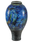 Studio Ceramic Vase with Cobalt Blue Glaze and Tapered Foot-1. Asian & Chinese Furniture, Art, Antiques, Vintage Home Décor for sale at FEA Home