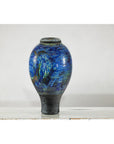 Studio Ceramic Vase with Cobalt Blue Glaze and Tapered Foot-6. Asian & Chinese Furniture, Art, Antiques, Vintage Home Décor for sale at FEA Home
