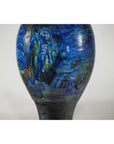 Studio Ceramic Vase with Cobalt Blue Glaze and Tapered Foot-8. Asian & Chinese Furniture, Art, Antiques, Vintage Home Décor for sale at FEA Home