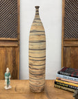 Tall and Slender Beige & Clay Brown Ceramic Vase - FEA Home