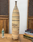 Tall and Slender Beige & Clay Brown Ceramic Vase - FEA Home