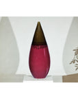 Tall Artisan Ceramic Vase in Burgundy and Brown Glaze with Teardrop Silhouette-10. Asian & Chinese Furniture, Art, Antiques, Vintage Home Décor for sale at FEA Home