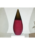 Tall Artisan Ceramic Vase in Burgundy and Brown Glaze with Teardrop Silhouette-11. Asian & Chinese Furniture, Art, Antiques, Vintage Home Décor for sale at FEA Home
