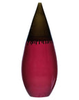 Tall Artisan Ceramic Vase in Burgundy and Brown Glaze with Teardrop Silhouette-1. Asian & Chinese Furniture, Art, Antiques, Vintage Home Décor for sale at FEA Home
