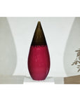 Tall Artisan Ceramic Vase in Burgundy and Brown Glaze with Teardrop Silhouette-2. Asian & Chinese Furniture, Art, Antiques, Vintage Home Décor for sale at FEA Home