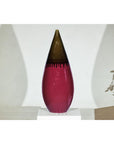 Tall Artisan Ceramic Vase in Burgundy and Brown Glaze with Teardrop Silhouette-9. Asian & Chinese Furniture, Art, Antiques, Vintage Home Décor for sale at FEA Home