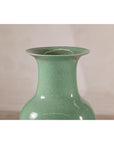 Tall Celadon Crackle-Glazed Palace Jar with Flared Rim, Vintage-13. Asian & Chinese Furniture, Art, Antiques, Vintage Home Décor for sale at FEA Home