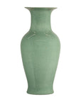 Tall Celadon Crackle-Glazed Palace Jar with Flared Rim, Vintage-19. Asian & Chinese Furniture, Art, Antiques, Vintage Home Décor for sale at FEA Home