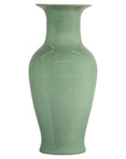 Tall Celadon Crackle-Glazed Palace Jar with Flared Rim, Vintage-1. Asian & Chinese Furniture, Art, Antiques, Vintage Home Décor for sale at FEA Home