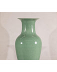 Tall Celadon Crackle-Glazed Palace Jar with Flared Rim, Vintage-5. Asian & Chinese Furniture, Art, Antiques, Vintage Home Décor for sale at FEA Home