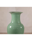 Tall Celadon Crackle-Glazed Palace Jar with Flared Rim, Vintage-7. Asian & Chinese Furniture, Art, Antiques, Vintage Home Décor for sale at FEA Home