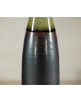 Tall Ceramic Vase with Charcoal Body & Moss Green Glazed Neck