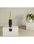 Tall Ceramic Vase with Glossy Green & Matte Brown Glaze - image 10