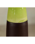Tall Ceramic Vase with Glossy Green & Matte Brown Glaze - image 8