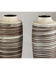 Tall Ceramic Vases with Horizontal Swirl Design, Sold Per