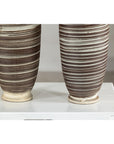 Tall Ceramic Vases with Horizontal Swirl Design, Sold Per