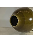 Tall Cream and Olive Glazed Artisan Vase with Expressive Drip Rim-12. Asian & Chinese Furniture, Art, Antiques, Vintage Home Décor for sale at FEA Home