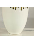 Tall Cream and Olive Glazed Artisan Vase with Expressive Drip Rim-7. Asian & Chinese Furniture, Art, Antiques, Vintage Home Décor for sale at FEA Home