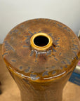 Tall Cylindrical Ceramic Amber Brown Column Vase, SKU , image 7
