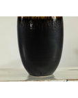 Tall Green and Dark Brown Glazed Ceramic Vase with Drip Design-10. Asian & Chinese Furniture, Art, Antiques, Vintage Home Décor for sale at FEA Home