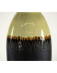 Tall Green and Dark Brown Glazed Ceramic Vase with Drip Design-11. Asian & Chinese Furniture, Art, Antiques, Vintage Home Décor for sale at FEA Home