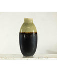 Tall Green and Dark Brown Glazed Ceramic Vase with Drip Design-13. Asian & Chinese Furniture, Art, Antiques, Vintage Home Décor for sale at FEA Home