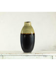 Tall Green and Dark Brown Glazed Ceramic Vase with Drip Design-15. Asian & Chinese Furniture, Art, Antiques, Vintage Home Décor for sale at FEA Home