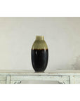 Tall Green and Dark Brown Glazed Ceramic Vase with Drip Design-18. Asian & Chinese Furniture, Art, Antiques, Vintage Home Décor for sale at FEA Home