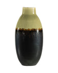 Tall Green and Dark Brown Glazed Ceramic Vase with Drip Design-19. Asian & Chinese Furniture, Art, Antiques, Vintage Home Décor for sale at FEA Home