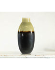 Tall Green and Dark Brown Glazed Ceramic Vase with Drip Design-4. Asian & Chinese Furniture, Art, Antiques, Vintage Home Décor for sale at FEA Home