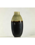 Tall Green and Dark Brown Glazed Ceramic Vase with Drip Design-5. Asian & Chinese Furniture, Art, Antiques, Vintage Home Décor for sale at FEA Home