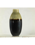 Tall Green and Dark Brown Glazed Ceramic Vase with Drip Design-6. Asian & Chinese Furniture, Art, Antiques, Vintage Home Décor for sale at FEA Home
