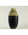 Tall Green and Dark Brown Glazed Ceramic Vase with Drip Design-7. Asian & Chinese Furniture, Art, Antiques, Vintage Home Décor for sale at FEA Home