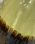 Tall Olive & Charcoal Ceramic Vase with Amber Drip Glaze, SKU , image 9