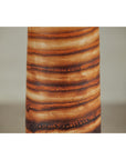 Tall Orange-Brown Artisan Ceramic Vase with Swirl Design