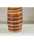 Tall Orange-Brown Artisan Ceramic Vase with Swirl Design