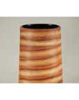 Tall Orange-Brown Artisan Ceramic Vase with Swirl Design