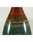 Tall Pottery Vase with Fluted Neck and Drip Glaze in Brown and Green-17. Asian & Chinese Furniture, Art, Antiques, Vintage Home Décor for sale at FEA Home