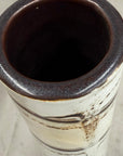 Tall Slender White & Brown Ceramic Vase with Drip Cascade, SKU , image 11