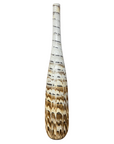 Tall Slender White & Brown Ceramic Vase with Drip Cascade, SKU , image 1
