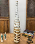 Tall Slender White & Brown Ceramic Vase with Drip Cascade, SKU , image 5