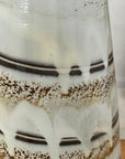 Tall Slender White & Brown Ceramic Vase with Drip Cascade, SKU , image 8