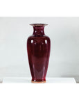 Tall Stoneware Vase with Deep Oxblood Flambé Glaze-10. Asian & Chinese Furniture, Art, Antiques, Vintage Home Décor for sale at FEA Home
