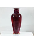 Tall Stoneware Vase with Deep Oxblood Flambé Glaze-11. Asian & Chinese Furniture, Art, Antiques, Vintage Home Décor for sale at FEA Home