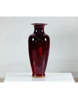 Tall Stoneware Vase with Deep Oxblood Flambé Glaze-14. Asian & Chinese Furniture, Art, Antiques, Vintage Home Décor for sale at FEA Home